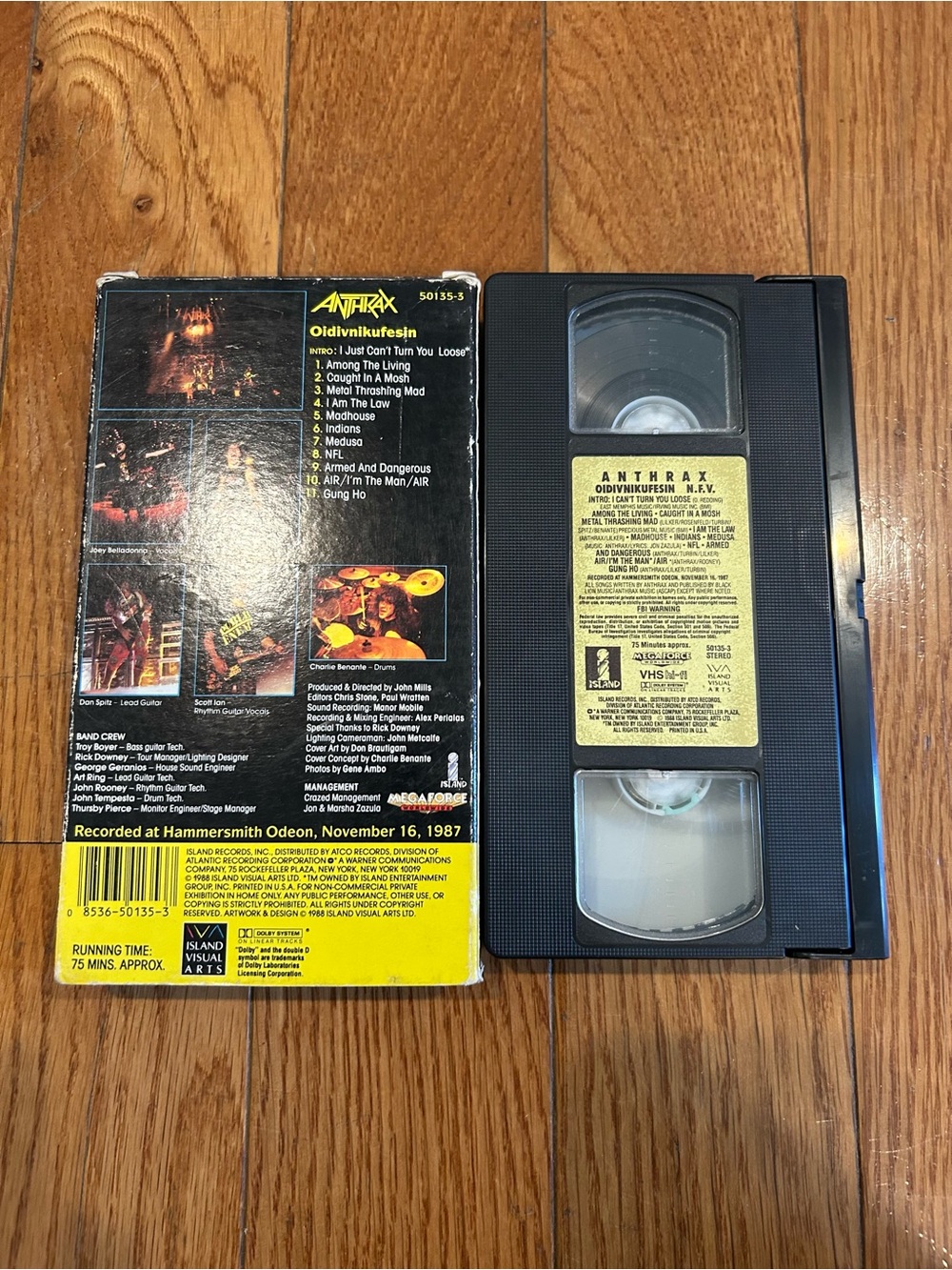 Anthrax Oidivnikufesin N.F.V. VHS Tape (1988) Megaforce Island Live Hammersmith - Picture 3 of 6